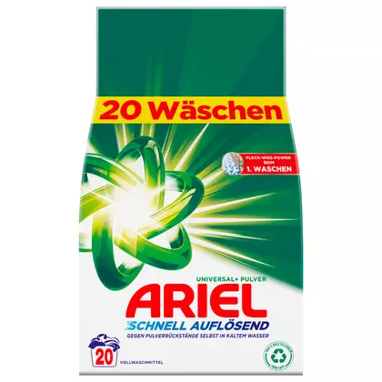 Detergent rufe Ariel, 1,2 kg, 20 spalari