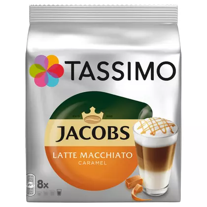 Cafea capsule Tassimo Jacobs Macchiato Caramel Latte, 8 bucati