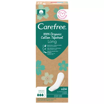 Absorbante Carefree Extra Organic Cotton Lang, 24 bucati