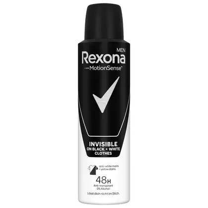 Deodorant spray Rexona Men Black White Invisible, 150ml