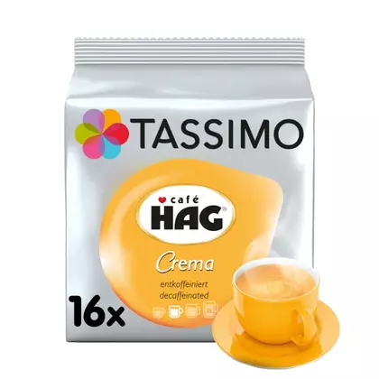 Cafea capsule Tassimo Café HAG Crema decofeinizata, 16 bucati