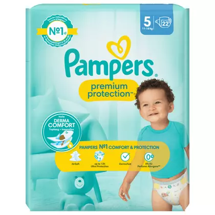Scutece si chilotei bebelusi Pampers Premium Protection Gr. 5, 22 bucati