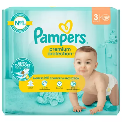 Scutece si chilotei bebelusi Pampers Premium Protection Gr. 3, 29 bucati