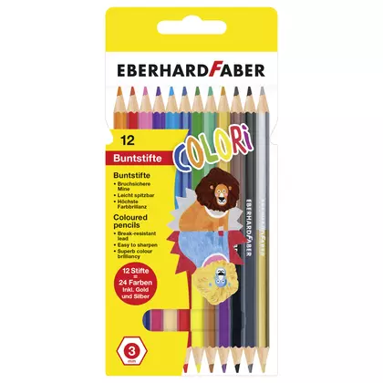 Creioane colorate Eberhard Faber, 12 bucati