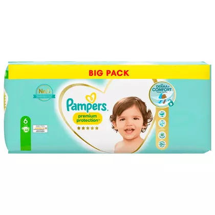 Scutece si chilotei bebelusi Pampers Premium Protection Big Pack Gr. 6, 44 bucati